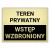 Tabliczka TEREN PRYWATNY WSTĘP WZBRONIONY 40x30cm informacyjna złota DrukUV