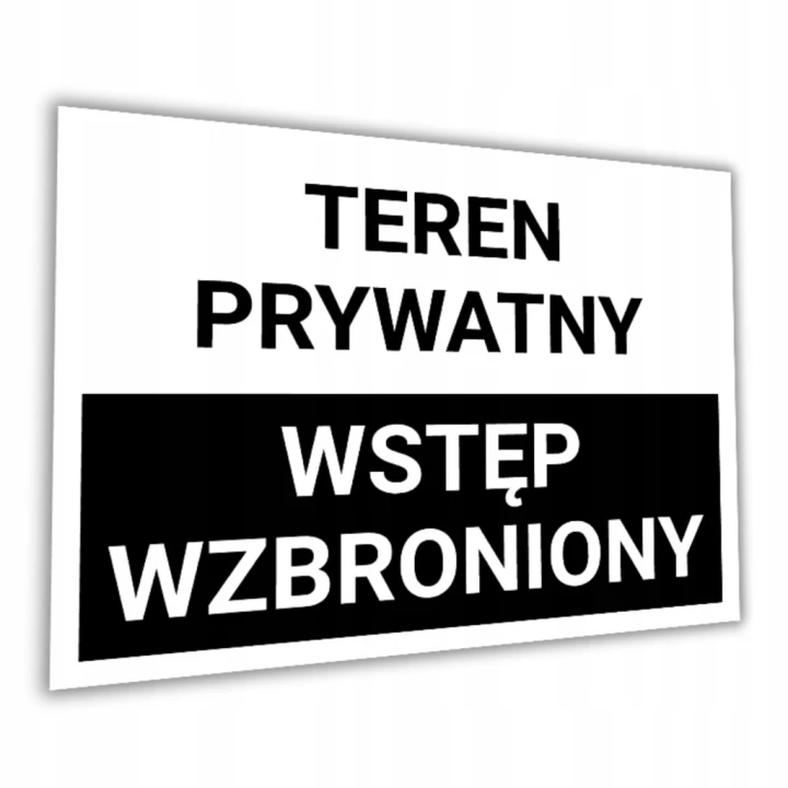 Tabliczka TEREN PRYWATNY WSTĘP WZBRONIONY 40x30cm informacyjna PCV Druk UV