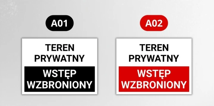 Tabliczka TEREN PRYWATNY WSTĘP WZBRONIONY 40x30cm informacyjna PCV Druk UV