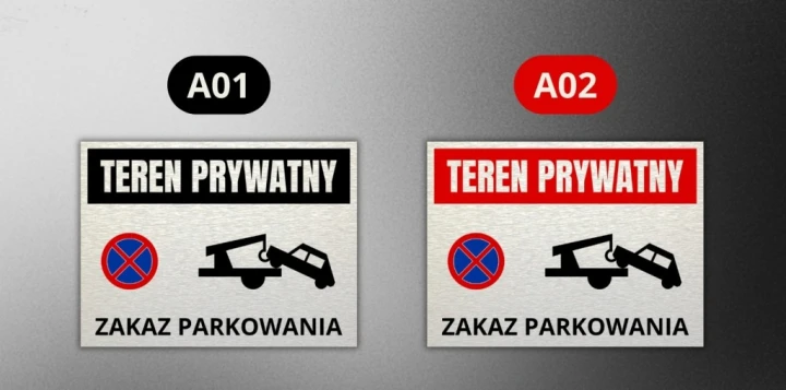 Tabliczka TEREN PRYWATNY ZAKAZ PARKOWANIA 40x30cm informacyjna aluminium UV