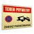 Tabliczka TEREN PRYWATNY ZAKAZ PARKOWANIA 40x30cm informacyjna złota DrukUV