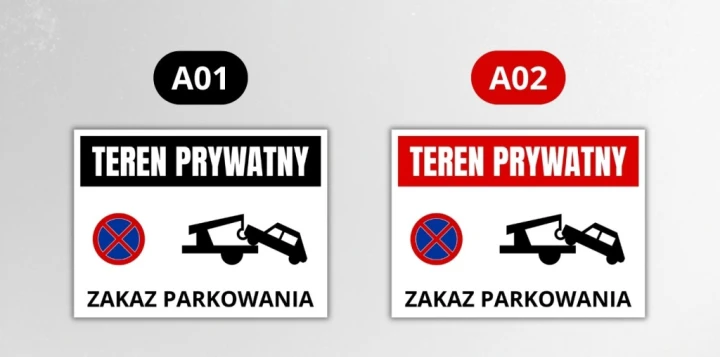 Tabliczka TEREN PRYWATNY ZAKAZ PARKOWANIA 40x30cm informacyjna Druk UV PCV