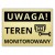 Tabliczka UWAGA TEREN MONITOROWANY 40x30cm kamera złota informacyjna DrukUV