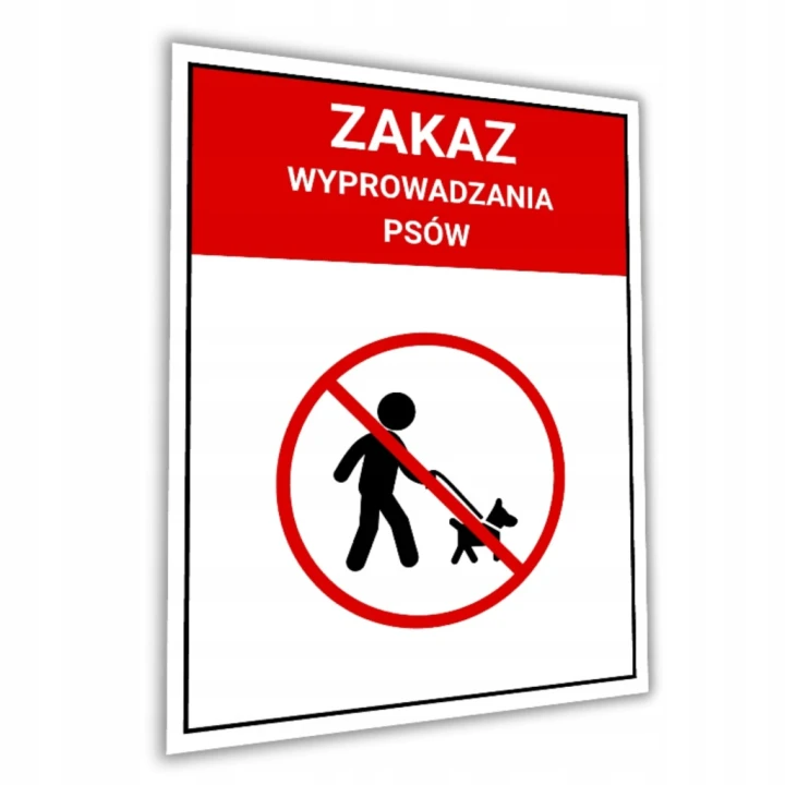 Tabliczka ZAKAZ WYPROWADZANIA PSÓW 40x30cm informacyjna druk UV PCV 3MM