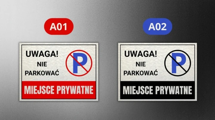 Tabliczka UWAGA NIE PARKOWAĆ MIEJSCE PRYWATNE 40x30cm DRUK UV aluminium