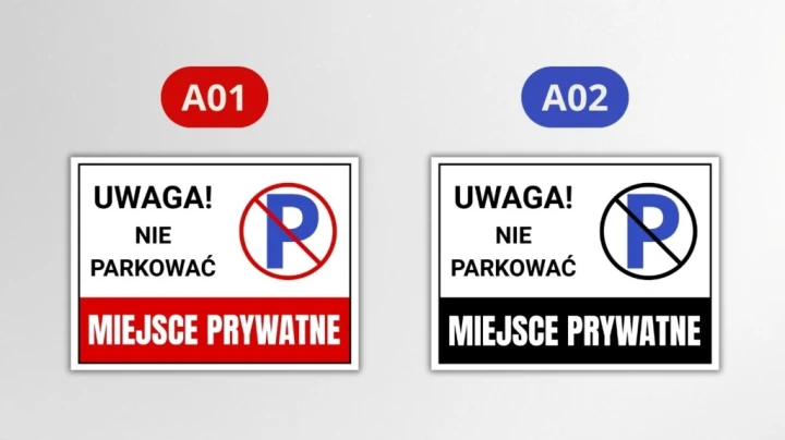 Duża Tabliczka UWAGA NIE PARKOWAĆ MIEJSCE PRYWATNE 40x30cm DRUK UV PCV