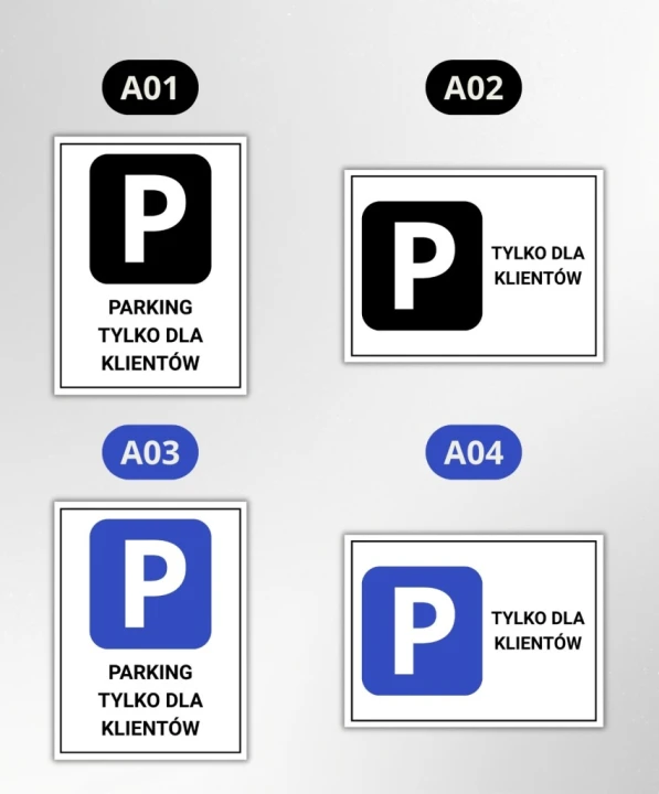 Tabliczka PARKING TYLKO DLA KLIENTÓW 40x30cm informacyjna druk UV PCV 3MM