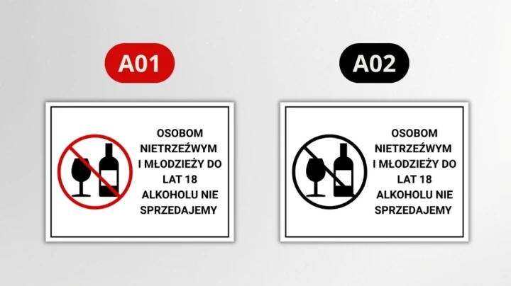 Tabliczka OSOBOM NIETRZEŹWYM I MŁODZIEŻY ALKOHOLU NIE SPRZEDAJEMY 40x30cm