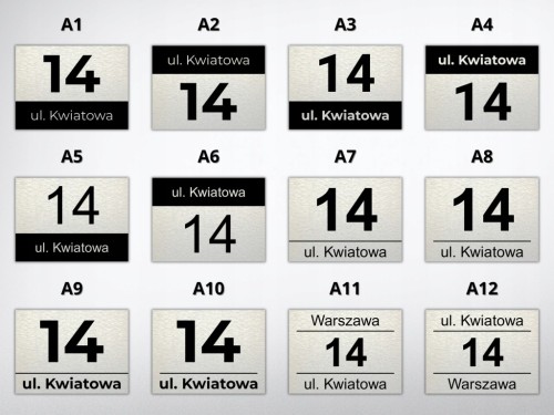 Duża tabliczka adresowa 40x30 cm numer domu nazwa ulicy aluminium + WKRĘTY