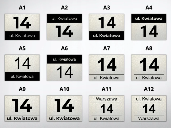 Duża tabliczka adresowa 40x30 cm numer domu nazwa ulicy aluminium + WKRĘTY