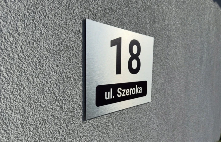 Duża tabliczka adresowa 40x30 cm numer domu nazwa ulicy aluminium + WKRĘTY
