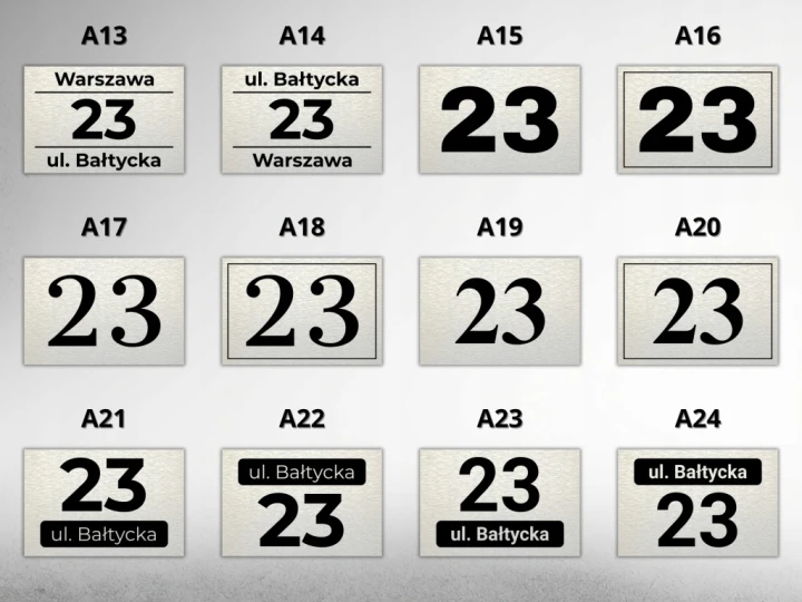 Tabliczka adresowa na dom 30x20 cm numer i nazwa ulicy aluminium UV wkręty