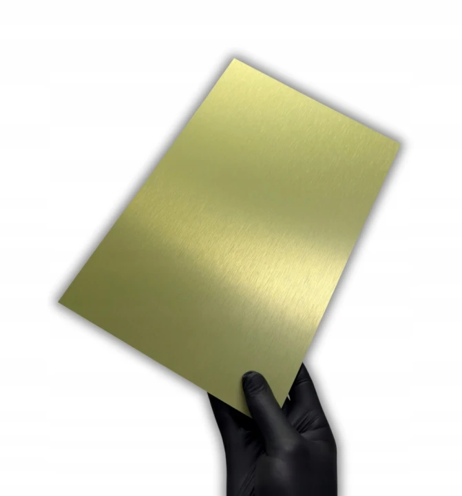 Złota tabliczka adresowa na dom 30x20 numer ulica miasto aluminium ZESTAW