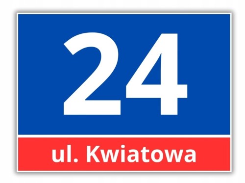 TABLICZKA ADRESOWA Z NUMEREM DOMU 40x30cm DUŻA PCV 3MM NUMER DOM DRUK UV