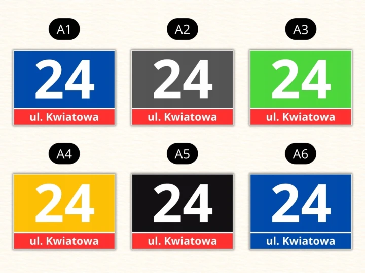 TABLICZKA ADRESOWA Z NUMEREM DOMU 40x30cm DUŻA PCV 3MM NUMER DOM DRUK UV