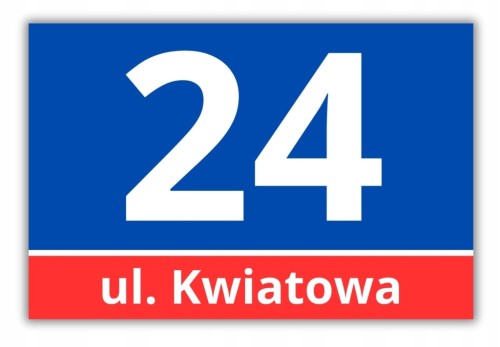 TABLICZKA ADRESOWA Z NUMEREM DOMU 30x20cm PCV 3MM NUMER DOM DRUK UV TABLICA