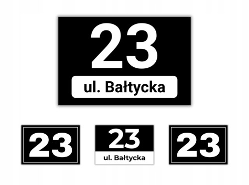 Czarna tabliczka adresowa 30x20 cm numer na dom ulica miasto DrukUV wkręty