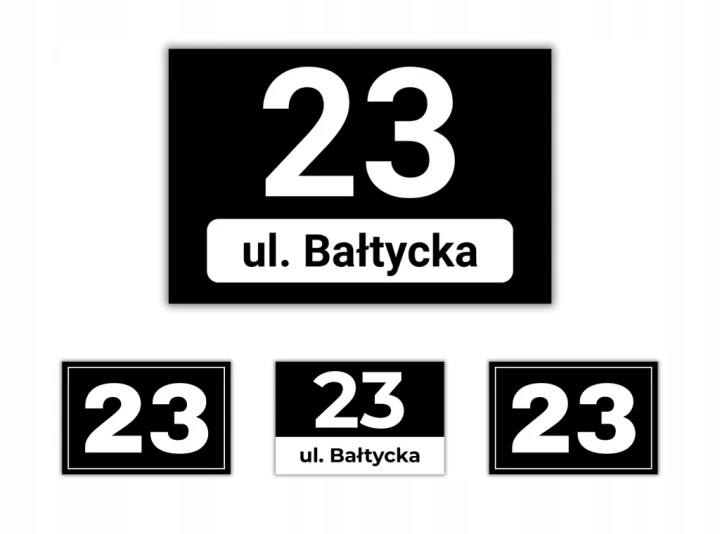 Czarna tabliczka adresowa 30x20 cm numer na dom ulica miasto DrukUV wkręty