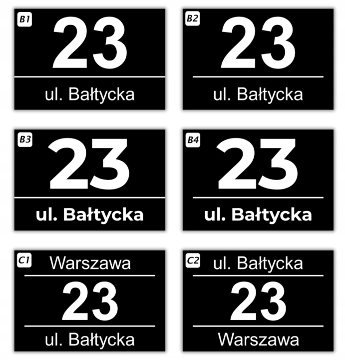 Czarna tabliczka adresowa 30x20 cm nazwa ulicy numer dom aluminium dystanse