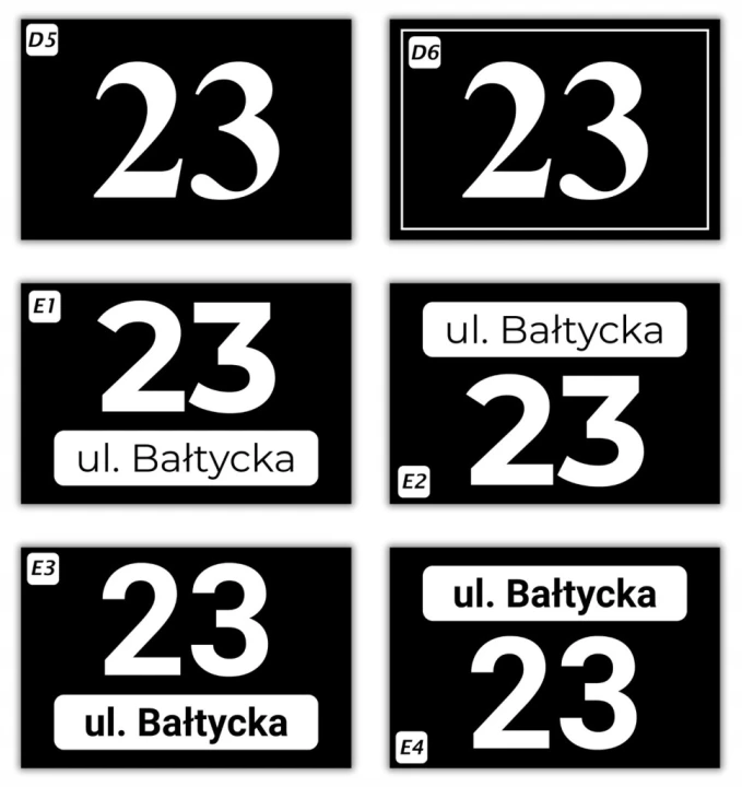 Czarna tabliczka adresowa 30x20 cm nazwa ulicy numer dom aluminium dystanse