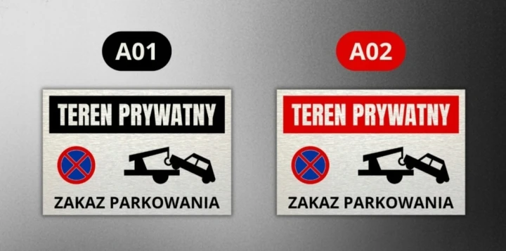 Tabliczka TEREN PRYWATNY ZAKAZ PARKOWANIA 30x20cm informacyjna aluminium