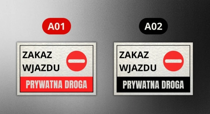 Tabliczka ZAKAZ WJAZDU PRYWATNA DROGA 30x20cm informacyjna drukUV aluminium