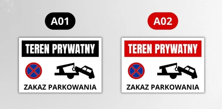 Tabliczka TEREN PRYWATNY ZAKAZ PARKOWANIA 30x20cm PCV 3MM informacyjna