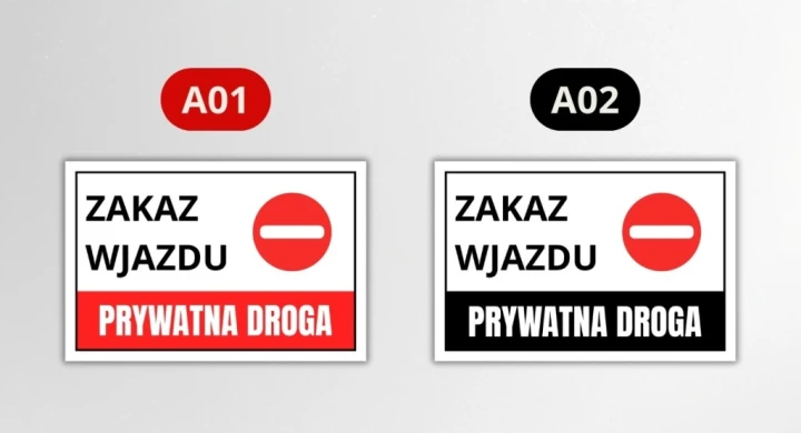 Tabliczka ZAKAZ WJAZDU PRYWATNA DROGA 30x20cm informacyjna PCV 3MM druk UV