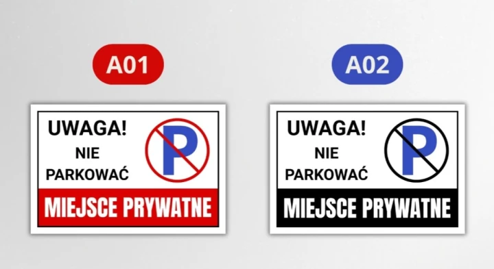 Tabliczka UWAGA NIE PARKOWAĆ MIEJSCE PRYWATNE 30x20cm druk UV PCV 3MM