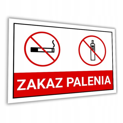 Tabliczka ZAKAZ PALENIA 30x20cm PCV 3MM informacyjna druk UV piktogram