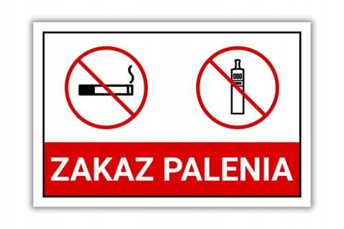 Tabliczka ZAKAZ PALENIA 30x20cm PCV 3MM informacyjna druk UV piktogram