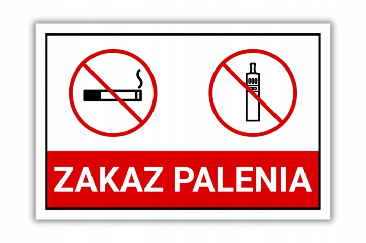 Tabliczka ZAKAZ PALENIA 30x20cm PCV 3MM informacyjna druk UV piktogram