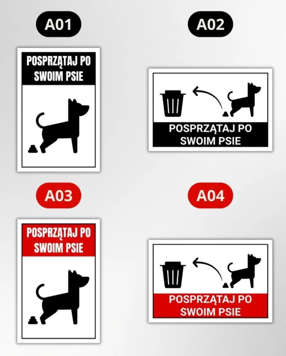 Tabliczka POSPRZĄTAJ PO SWOIM PSIE 30x20cm PCV 3MM informacyjna druk UV