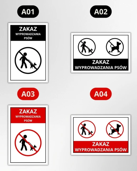 Tabliczka ZAKAZ WYPROWADZANIA PSÓW 30x20cm PCV 3MM informacyjna druk UV