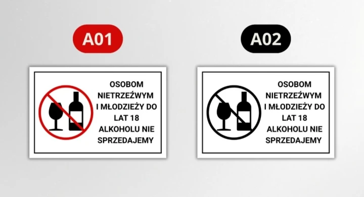Tabliczka OSOBOM NIETRZEŹWYM I MŁODZIEŻY ALKOHOLU NIE SPRZEDAJEMY 30x20cm